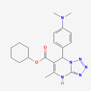 molecular formula C20H26N6O2 B11279812 Cyclohexyl 7-[4-(dimethylamino)phenyl]-5-methyl-4,7-dihydrotetrazolo[1,5-a]pyrimidine-6-carboxylate 