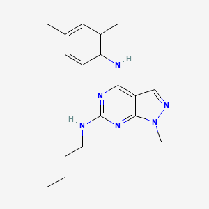 molecular formula C18H24N6 B11279835 N~6~-butyl-N~4~-(2,4-dimethylphenyl)-1-methyl-1H-pyrazolo[3,4-d]pyrimidine-4,6-diamine 