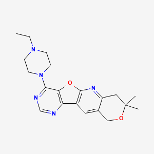 molecular formula C20H25N5O2 B11279870 1-(4-Ethyl-piperazin-1-yl)-8,8-dimethyl-8,9-dihydro-6H-7,11-dioxa-2,4,10-triaza-benzo[b]fluorene 