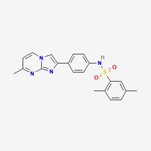 2,5-dimethyl-N-(4-(7-methylimidazo[1,2-a]pyrimidin-2-yl)phenyl)benzenesulfonamide