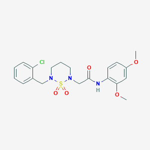 molecular formula C20H24ClN3O5S B11279882 2-[6-(2-chlorobenzyl)-1,1-dioxido-1,2,6-thiadiazinan-2-yl]-N-(2,4-dimethoxyphenyl)acetamide 