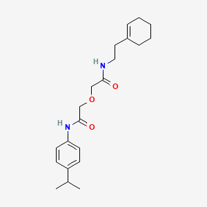 molecular formula C21H30N2O3 B11279911 2-(2-{[2-(cyclohex-1-en-1-yl)ethyl]amino}-2-oxoethoxy)-N-[4-(propan-2-yl)phenyl]acetamide 