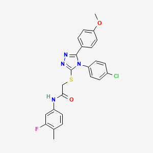 2-{[4-(4-chlorophenyl)-5-(4-methoxyphenyl)-4H-1,2,4-triazol-3-yl]sulfanyl}-N-(3-fluoro-4-methylphenyl)acetamide