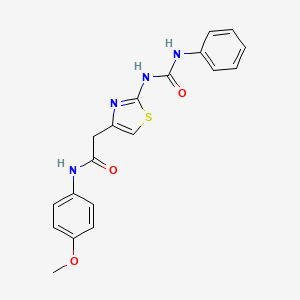 N-(4-methoxyphenyl)-2-(2-(3-phenylureido)thiazol-4-yl)acetamide