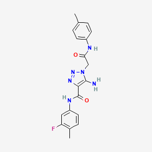 molecular formula C19H19FN6O2 B11279940 5-amino-N-(3-fluoro-4-methylphenyl)-1-{2-[(4-methylphenyl)amino]-2-oxoethyl}-1H-1,2,3-triazole-4-carboxamide 