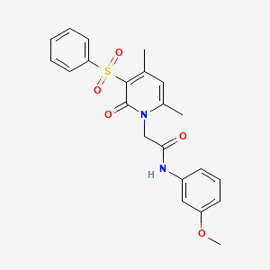 2-[4,6-dimethyl-2-oxo-3-(phenylsulfonyl)pyridin-1(2H)-yl]-N-(3-methoxyphenyl)acetamide