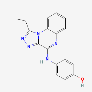 molecular formula C17H15N5O B11279962 4-[(1-Ethyl[1,2,4]triazolo[4,3-a]quinoxalin-4-yl)amino]phenol 