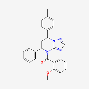 molecular formula C26H24N4O2 B11279971 (2-methoxyphenyl)[7-(4-methylphenyl)-5-phenyl-6,7-dihydro[1,2,4]triazolo[1,5-a]pyrimidin-4(5H)-yl]methanone 