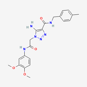 molecular formula C21H24N6O4 B11279975 5-amino-1-{2-[(3,4-dimethoxyphenyl)amino]-2-oxoethyl}-N-(4-methylbenzyl)-1H-1,2,3-triazole-4-carboxamide 