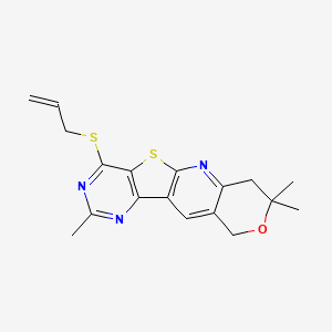 5,5,13-trimethyl-15-prop-2-enylsulfanyl-6-oxa-17-thia-2,12,14-triazatetracyclo[8.7.0.03,8.011,16]heptadeca-1,3(8),9,11,13,15-hexaene