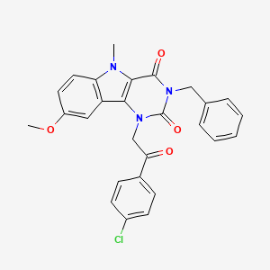 3-benzyl-1-[2-(4-chlorophenyl)-2-oxoethyl]-8-methoxy-5-methyl-1H-pyrimido[5,4-b]indole-2,4(3H,5H)-dione