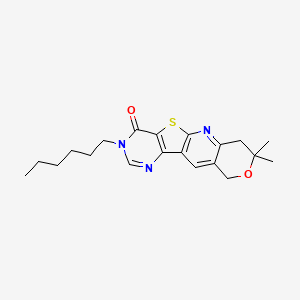 14-hexyl-5,5-dimethyl-6-oxa-17-thia-2,12,14-triazatetracyclo[8.7.0.03,8.011,16]heptadeca-1,3(8),9,11(16),12-pentaen-15-one