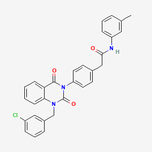 molecular formula C30H24ClN3O3 B11280063 2-(4-(1-(3-chlorobenzyl)-2,4-dioxo-1,2-dihydroquinazolin-3(4H)-yl)phenyl)-N-(m-tolyl)acetamide 