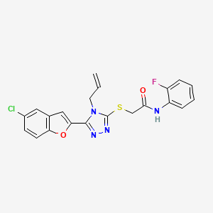 2-{[5-(5-chloro-1-benzofuran-2-yl)-4-(prop-2-en-1-yl)-4H-1,2,4-triazol-3-yl]sulfanyl}-N-(2-fluorophenyl)acetamide