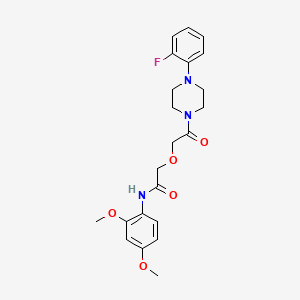 molecular formula C22H26FN3O5 B11280083 N-(2,4-dimethoxyphenyl)-2-{2-[4-(2-fluorophenyl)piperazin-1-yl]-2-oxoethoxy}acetamide 