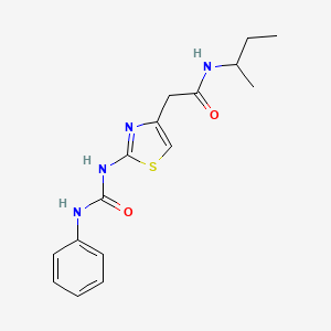 molecular formula C16H20N4O2S B11280095 N-(sec-butyl)-2-(2-(3-phenylureido)thiazol-4-yl)acetamide 