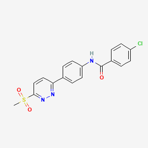 4-chloro-N-(4-(6-(methylsulfonyl)pyridazin-3-yl)phenyl)benzamide