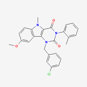 1-(3-chlorobenzyl)-8-methoxy-5-methyl-3-(2-methylphenyl)-1H-pyrimido[5,4-b]indole-2,4(3H,5H)-dione