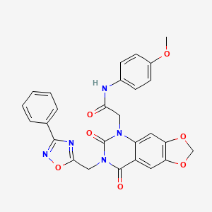 2-(6,8-dioxo-7-((3-phenyl-1,2,4-oxadiazol-5-yl)methyl)-7,8-dihydro-[1,3]dioxolo[4,5-g]quinazolin-5(6H)-yl)-N-(4-methoxyphenyl)acetamide