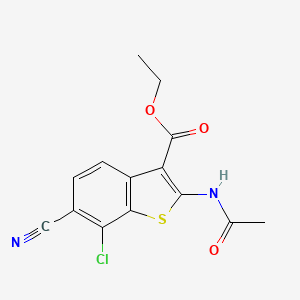 Ethyl 2-(acetylamino)-7-chloro-6-cyano-1-benzothiophene-3-carboxylate