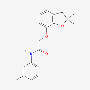 molecular formula C19H21NO3 B11280179 2-((2,2-dimethyl-2,3-dihydrobenzofuran-7-yl)oxy)-N-(m-tolyl)acetamide 