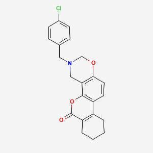 3-(4-chlorobenzyl)-3,4,7,8,9,10-hexahydro-2H,6H-benzo[3,4]chromeno[8,7-e][1,3]oxazin-6-one