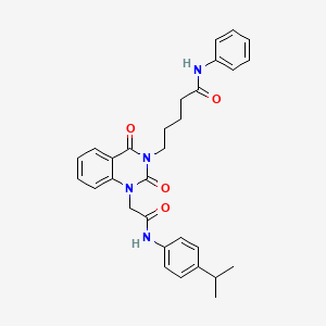 5-(1-(2-((4-isopropylphenyl)amino)-2-oxoethyl)-2,4-dioxo-1,2-dihydroquinazolin-3(4H)-yl)-N-phenylpentanamide