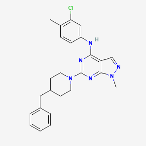 molecular formula C25H27ClN6 B11280237 6-(4-benzylpiperidin-1-yl)-N-(3-chloro-4-methylphenyl)-1-methyl-1H-pyrazolo[3,4-d]pyrimidin-4-amine 