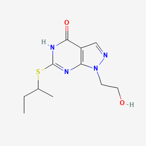 molecular formula C11H16N4O2S B11280241 6-(sec-butylthio)-1-(2-hydroxyethyl)-1H-pyrazolo[3,4-d]pyrimidin-4(5H)-one 