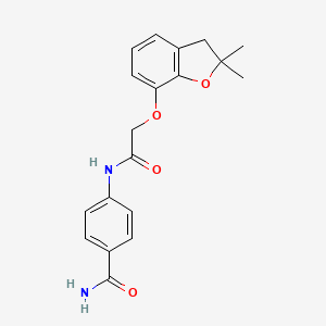 4-(2-((2,2-Dimethyl-2,3-dihydrobenzofuran-7-yl)oxy)acetamido)benzamide