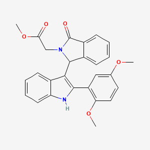 methyl {1-[2-(2,5-dimethoxyphenyl)-1H-indol-3-yl]-3-oxo-1,3-dihydro-2H-isoindol-2-yl}acetate