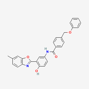 N-[4-hydroxy-3-(6-methyl-1,3-benzoxazol-2-yl)phenyl]-4-(phenoxymethyl)benzamide