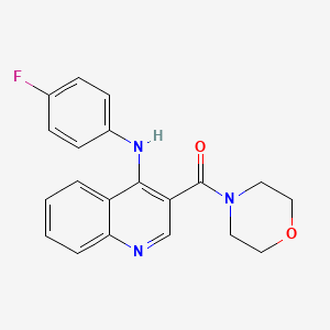 molecular formula C20H18FN3O2 B11280274 (4-((4-Fluorophenyl)amino)quinolin-3-yl)(morpholino)methanone 