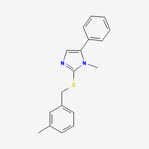 molecular formula C18H18N2S B11280286 1-methyl-2-((3-methylbenzyl)thio)-5-phenyl-1H-imidazole 