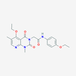 molecular formula C21H24N4O5 B11280294 2-(5-ethoxy-1,6-dimethyl-2,4-dioxo-1,2-dihydropyrido[2,3-d]pyrimidin-3(4H)-yl)-N-(4-ethoxyphenyl)acetamide 