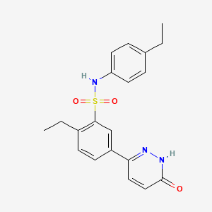 molecular formula C20H21N3O3S B11280320 2-ethyl-N-(4-ethylphenyl)-5-(6-oxo-1,6-dihydropyridazin-3-yl)benzenesulfonamide 