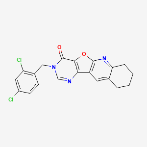 14-[(2,4-dichlorophenyl)methyl]-17-oxa-2,12,14-triazatetracyclo[8.7.0.03,8.011,16]heptadeca-1(10),2,8,11(16),12-pentaen-15-one