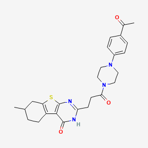 2-{3-[4-(4-acetylphenyl)piperazin-1-yl]-3-oxopropyl}-7-methyl-5,6,7,8-tetrahydro[1]benzothieno[2,3-d]pyrimidin-4(3H)-one