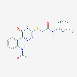 N-(3-Chlorophenyl)-2-{[6-(2-acetamidophenyl)-5-oxo-4,5-dihydro-1,2,4-triazin-3-YL]sulfanyl}acetamide