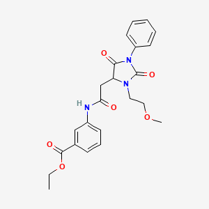 Ethyl 3-({[3-(2-methoxyethyl)-2,5-dioxo-1-phenylimidazolidin-4-yl]acetyl}amino)benzoate