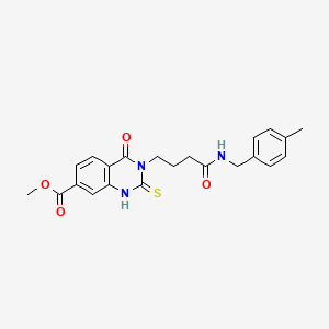 Methyl 3-(4-((4-methylbenzyl)amino)-4-oxobutyl)-4-oxo-2-thioxo-1,2,3,4-tetrahydroquinazoline-7-carboxylate