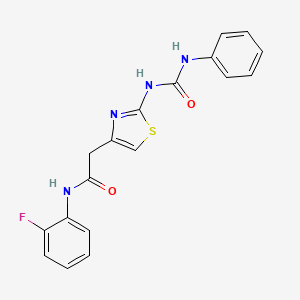 N-(2-fluorophenyl)-2-(2-(3-phenylureido)thiazol-4-yl)acetamide