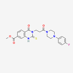 Methyl 3-(3-(4-(4-fluorophenyl)piperazin-1-yl)-3-oxopropyl)-4-oxo-2-thioxo-1,2,3,4-tetrahydroquinazoline-7-carboxylate