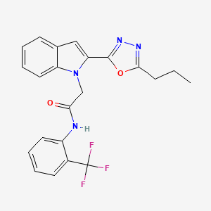 2-[2-(5-propyl-1,3,4-oxadiazol-2-yl)-1H-indol-1-yl]-N-[2-(trifluoromethyl)phenyl]acetamide