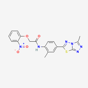 N-[2-methyl-4-(3-methyl[1,2,4]triazolo[3,4-b][1,3,4]thiadiazol-6-yl)phenyl]-2-(2-nitrophenoxy)acetamide