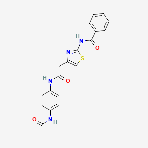 N-(4-(2-((4-acetamidophenyl)amino)-2-oxoethyl)thiazol-2-yl)benzamide