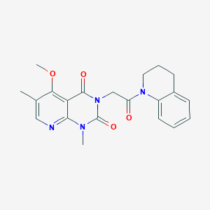 molecular formula C21H22N4O4 B11280524 3-(2-(3,4-dihydroquinolin-1(2H)-yl)-2-oxoethyl)-5-methoxy-1,6-dimethylpyrido[2,3-d]pyrimidine-2,4(1H,3H)-dione 