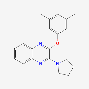 molecular formula C20H21N3O B11280533 2-(3,5-Dimethylphenoxy)-3-(pyrrolidin-1-yl)quinoxaline 