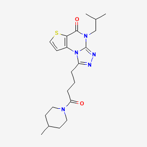 4-Isobutyl-1-[4-(4-methylpiperidino)-4-oxobutyl]thieno[2,3-E][1,2,4]triazolo[4,3-A]pyrimidin-5(4H)-one