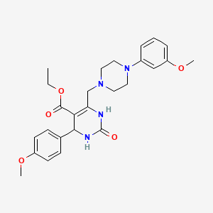 molecular formula C26H32N4O5 B11280574 Ethyl 4-(4-methoxyphenyl)-6-{[4-(3-methoxyphenyl)piperazin-1-yl]methyl}-2-oxo-1,2,3,4-tetrahydropyrimidine-5-carboxylate 